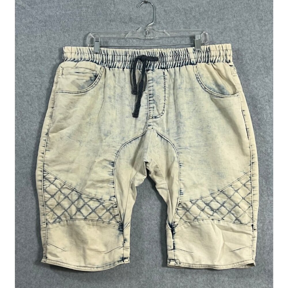 Smoke Rise Shorts Men Sz XL Distressed Denim Light Blue Punk Biker Grunge Y2K